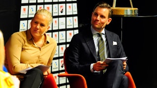 Ann-Sofie Sundholm och Patrik Åhman, utfrågare