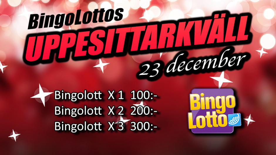 Bingolottos Uppesittarkväll 23/12 - IBK Dalen